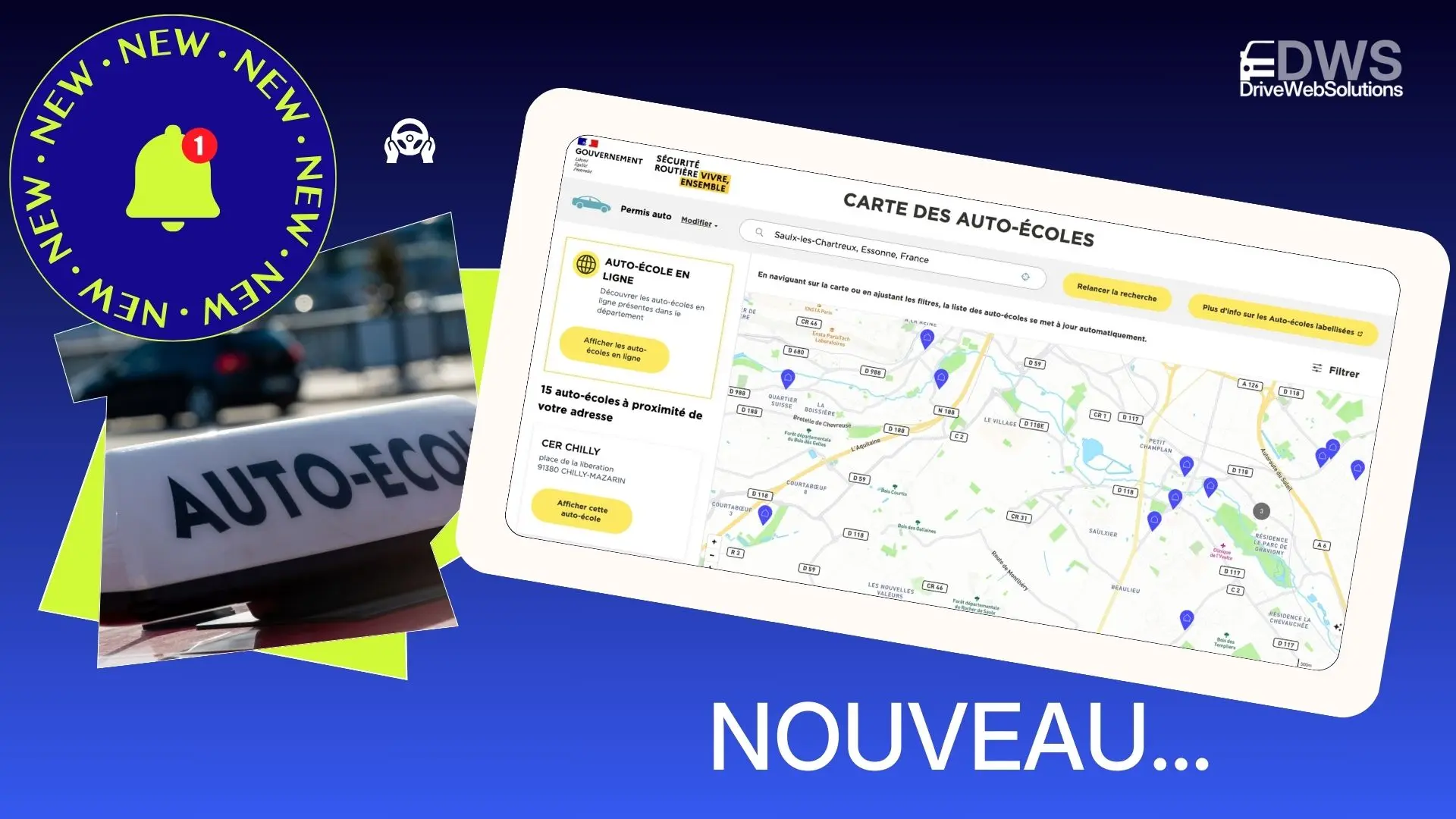 Présentation : nouvelle carte interactive des auto-écoles en France