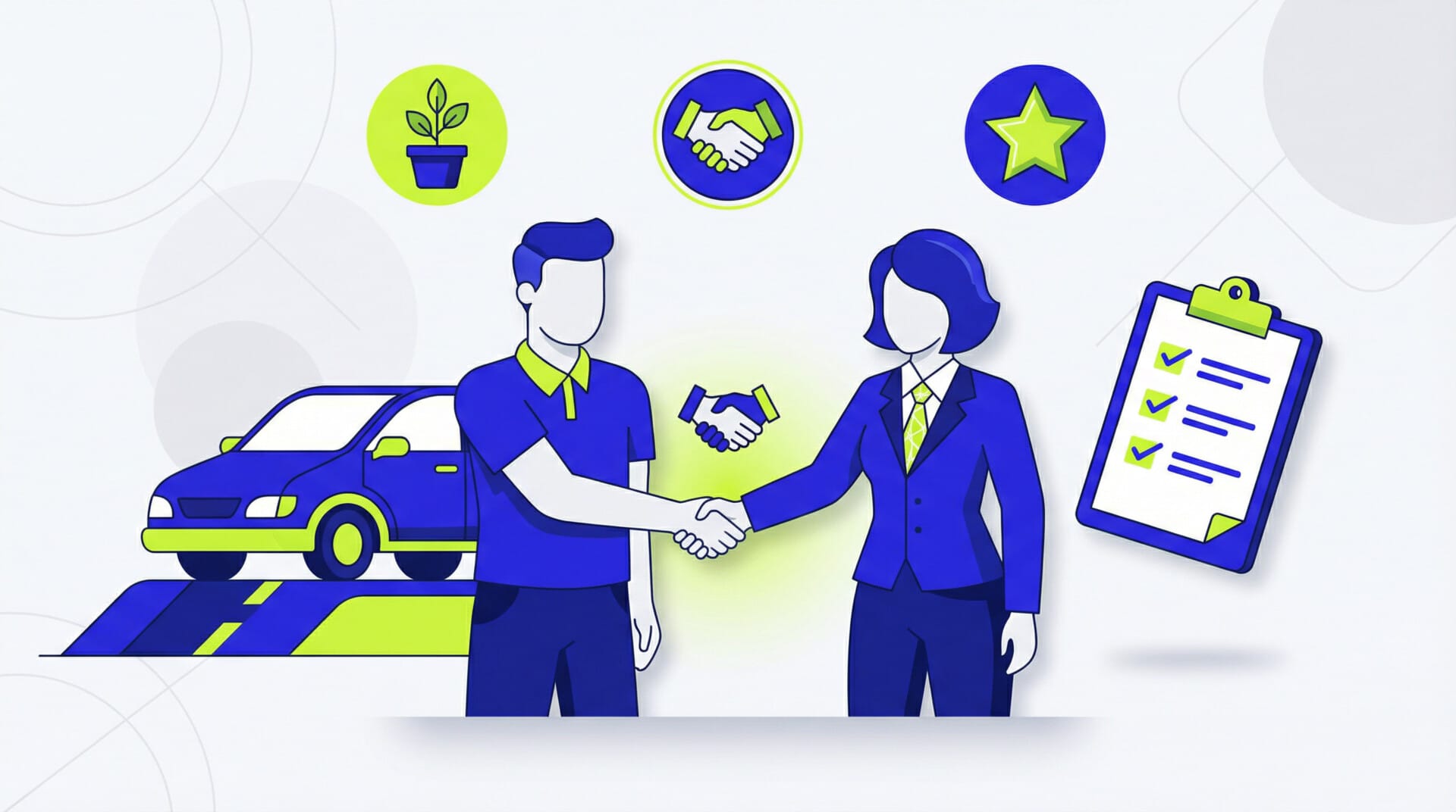 Illustration flat design recrutement moniteur auto-école