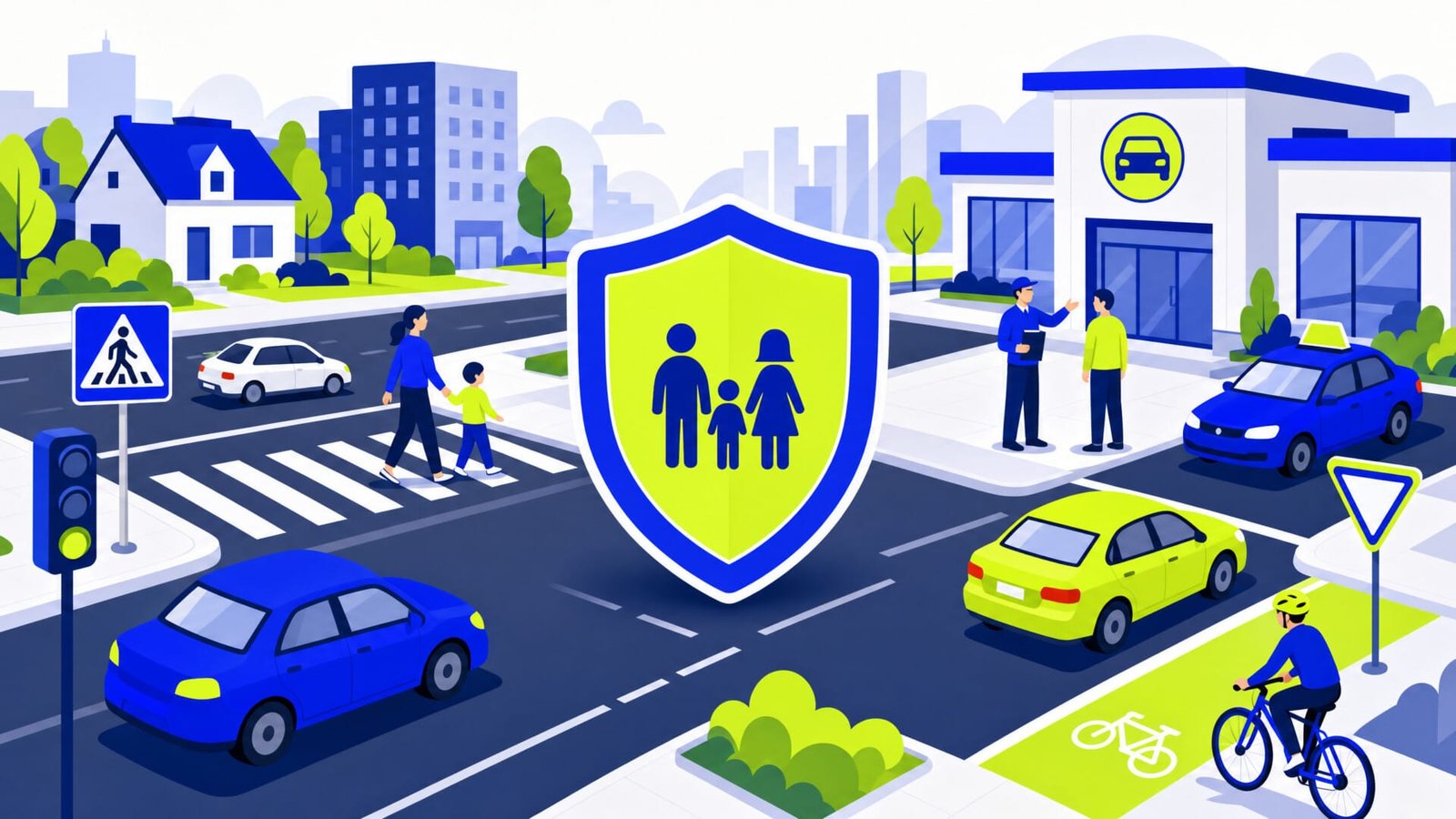 Illustration sécurité routière auto-école prévention engagement
