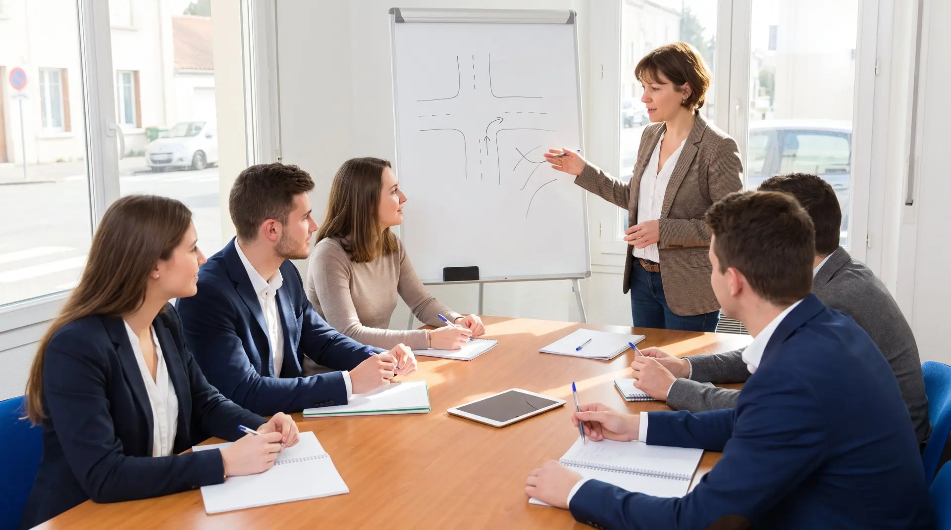 Formation post-permis auto-école : structurer une offre utile et rentable 1 Formation post-permis auto-école : enseignant animant un atelier collectif