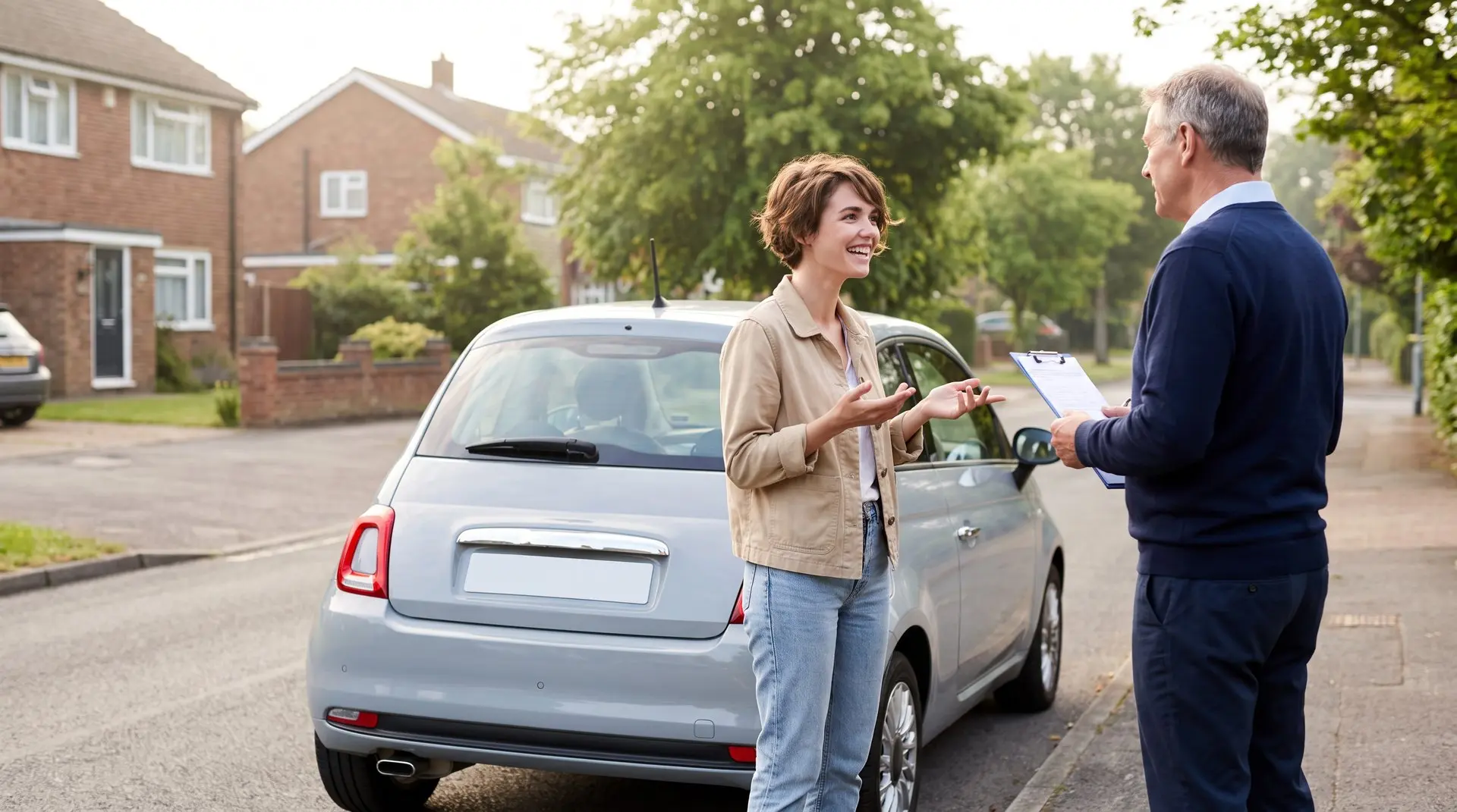 Formation post-permis auto-école : structurer une offre utile et rentable 2 Jeune conducteur et enseignant après une formation post-permis auto-école